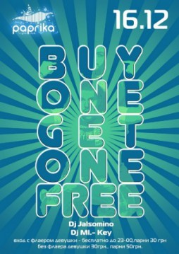 Buy one get one free